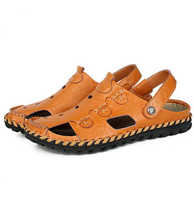 Men's Shoes Outdoor / Office & Career / Athletic / Dress / Casual Nappa Leather Sandals Black / Brown  